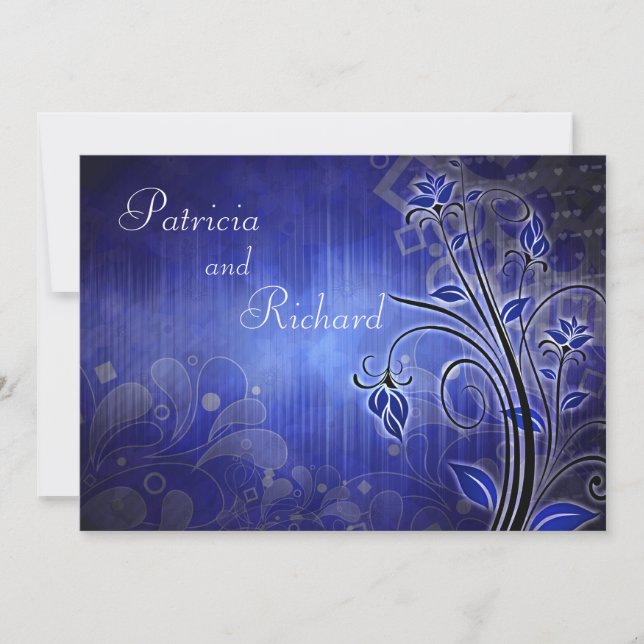 Entusiastiska blått - årsdaginbjudan inbjudningar (Framsida)