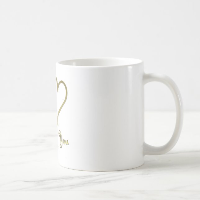 Entwined Gold Hearts jag älskar dig Kaffemugg (Höger)