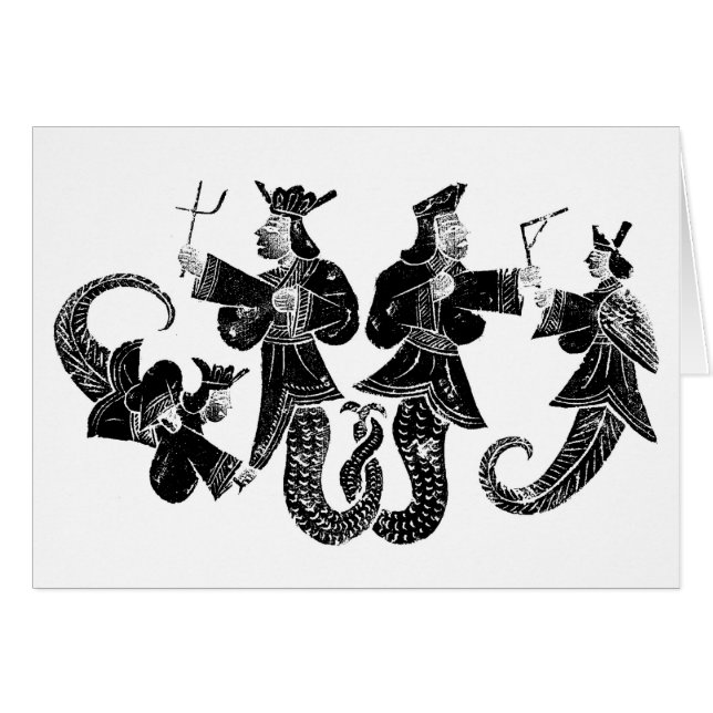 Entwined Mermen Hälsningskort (Framsidan Horizontal)
