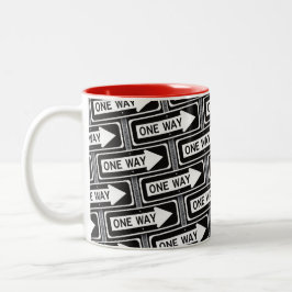 Envägs skylt Två-Tonad mugg