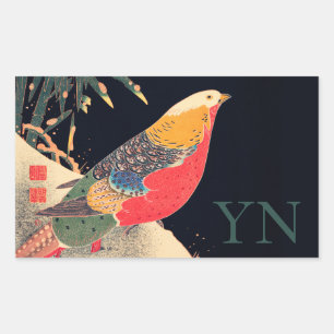 ENVELOPE SEAL STICKER: JAPANESE WOODBLOCK REKTANGULÄRT KLISTERMÄRKE