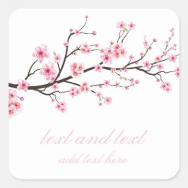 ENVELOPE SEAL STICKER : SAKURA-BLOMMAR FYRKANTIGT KLISTERMÄRKE