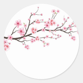 ENVELOPE SEAL STICKER : SAKURA-BLOMMAR RUNT KLISTERMÄRKE