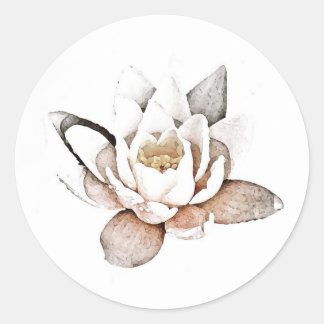 ENVELOPE SEAL STICKER : WHITE LOTUS RUNT KLISTERMÄRKE