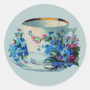 ENVELOPS SEAL-STICKARE MED VINTAGE TEKOPP RUNT KLISTERMÄRKE