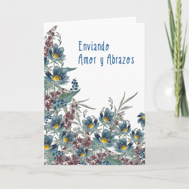 Enviando Kärlek y Abrazos - Tarjeta de Condolencia Kort (Framsida)