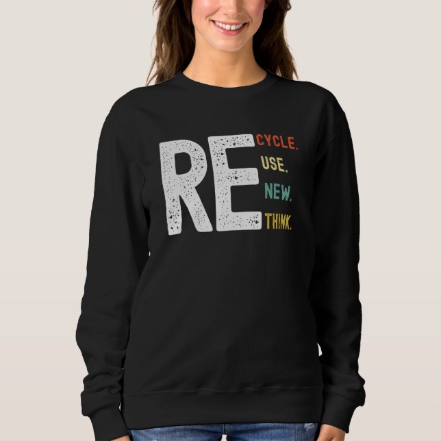 Environmental Gifts Women Men Recycle Reuse Renew  T Shirt (Framsida)