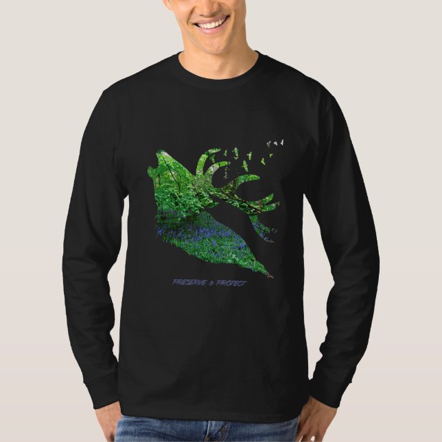 Environmental protection and conservation deer flo t shirt (Framsida)