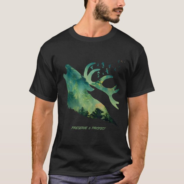 Environmental protection and conservation deer for t shirt (Framsida)