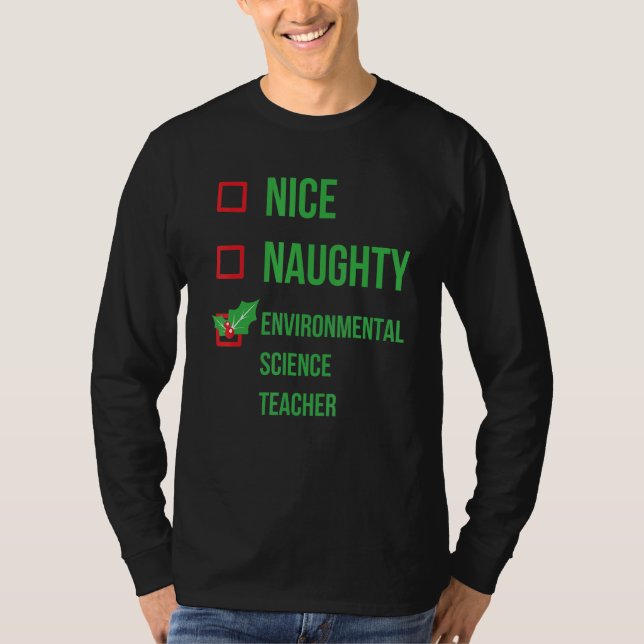 Environmental Science Teacher Funny Pajama Christm T Shirt (Framsida)