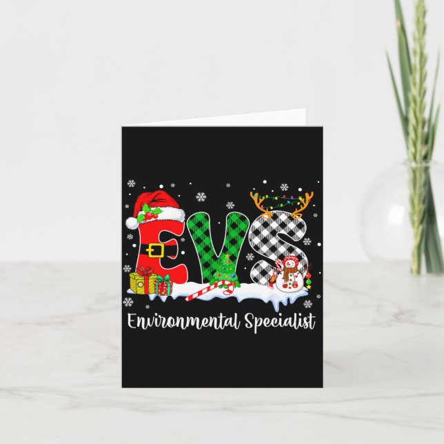 Environmental Specialist Christmas Lights Red Plai Kort (Framsida)