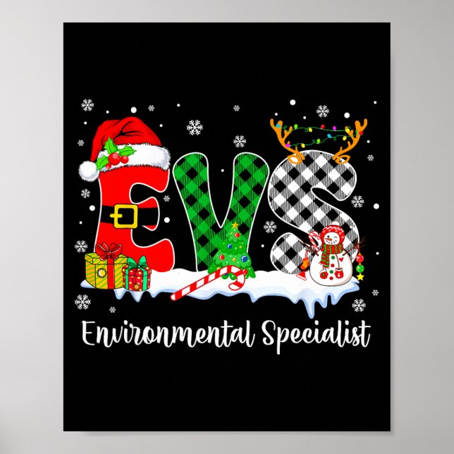 Environmental Specialist Christmas Lights Red Plai Poster (Framsidan)