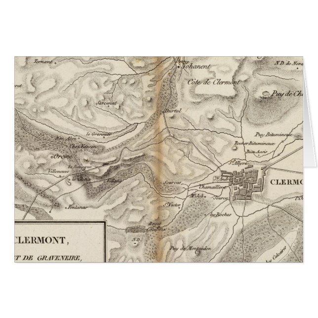 Environs de Clermont Hälsningskort (Framsidan Horizontal)
