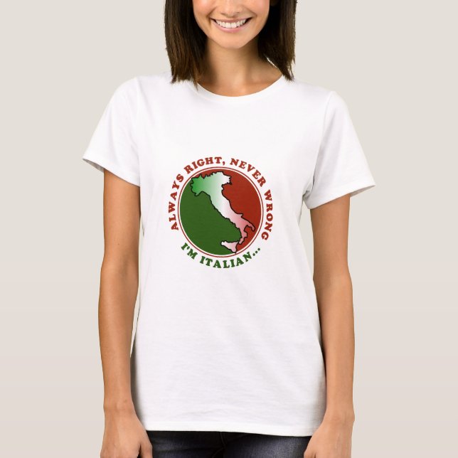 Envis italiensk rolig damt-shirt t-shirt (Framsida)