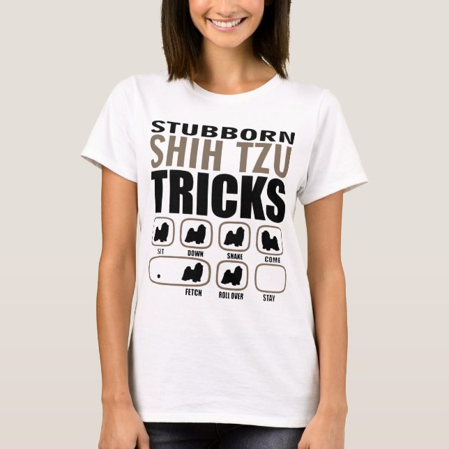 envis shih tzu tricks hundar t shirt (Framsida)