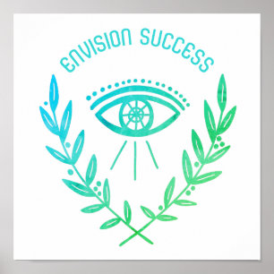 ENVISION SUCCESS Motivation inspirationskälla Boho Poster