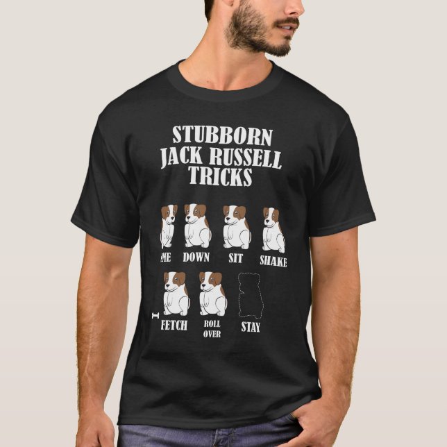 Envist trick för hund för jackRussell Terrier T Shirt (Framsida)
