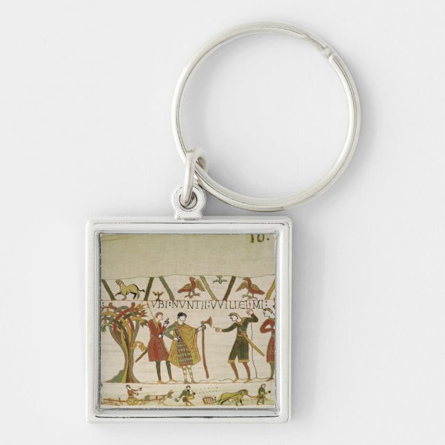 Envoys från hertigen William överförs till Fyrkantig Silverfärgad Nyckelring (Framsidan)
