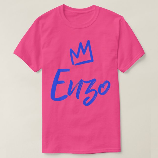 Enzo Kung Blue Krona & Namn för manar kallad En T Shirt (Design framsida)