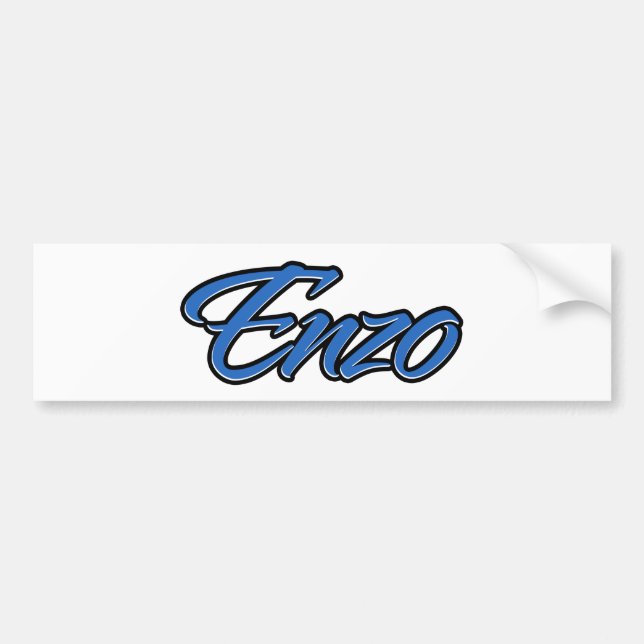 Enzo Namn blue Aufkleber Sticker Autoaufkleber Bildekal (Framsidan)