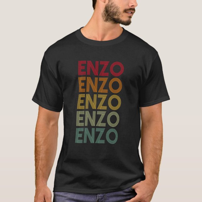 Enzo Retro Namn Humor Nickname T Shirt (Framsida)