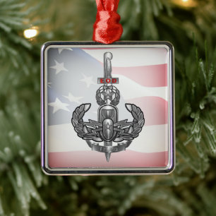 EOD Irak Veteran Julgransprydnad Metall