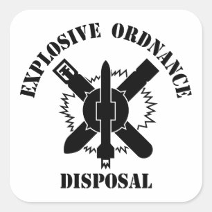 EOD-logotyp Fyrkantigt Klistermärke