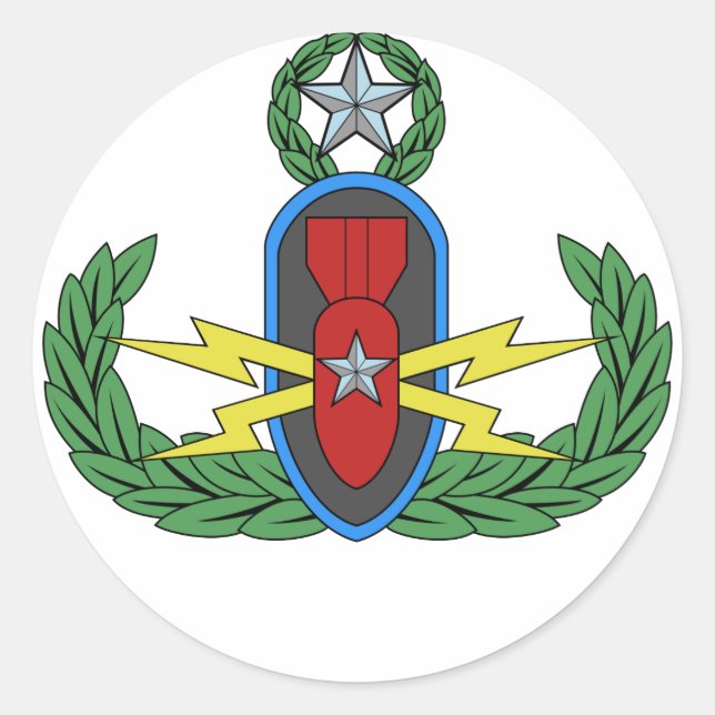 EOD Master Badge Stickers Runt Klistermärke (Framsida)