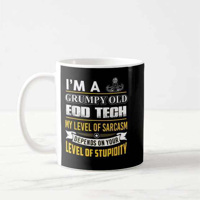 EOD Tech , I'm A Grumpy Old EOD Tech Kaffemugg (Vänster)