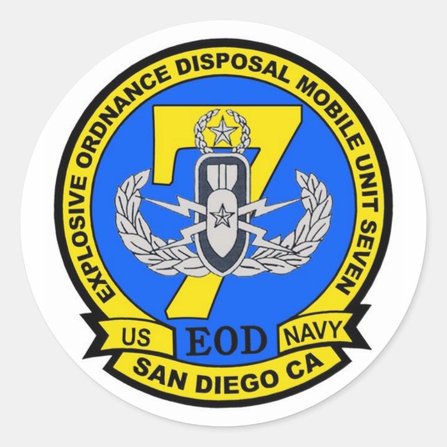 EODMU7 Ver 1 Runt Klistermärke (Framsida)