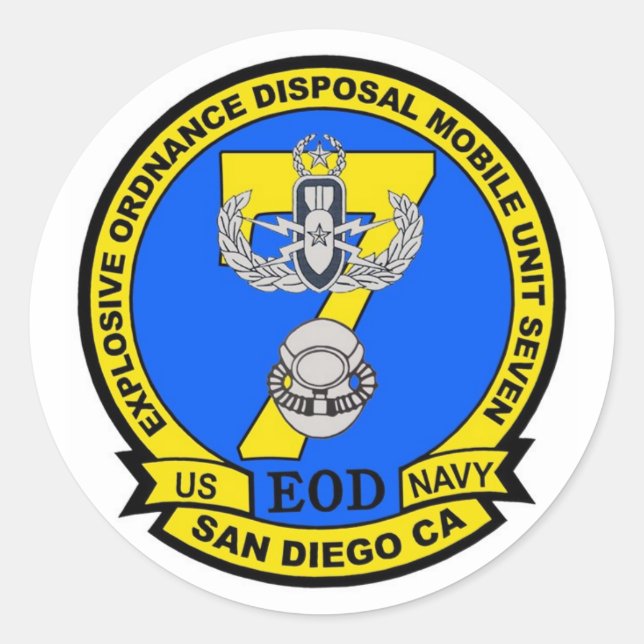 EODMU7 Ver 3 Runt Klistermärke (Framsida)