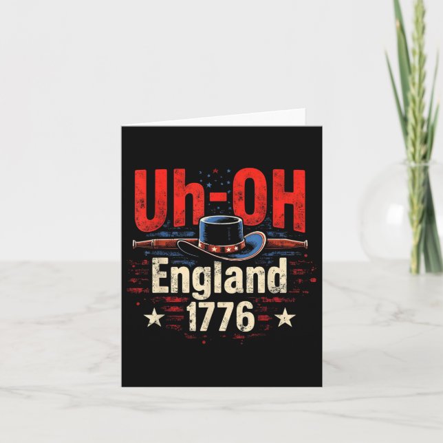 Eoh England 1776 Funny juli 4 Patriotic Manar Wo Kort (Framsida)
