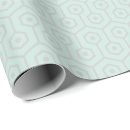 Eomentric Hexagonal Beehomb Grått Mint Grönt Aqua Presentpapper