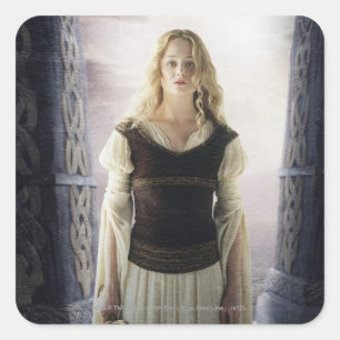 Eowyn med svärd fyrkantigt klistermärke