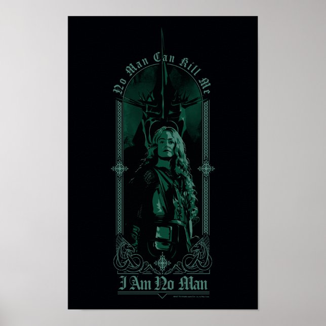 Éowyn Vs SAURON™ "Jag är ingen man" Rohan Grafik Poster (Framsidan)