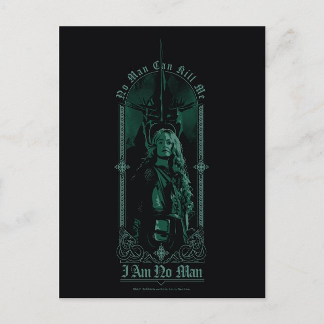 Éowyn Vs SAURON™ "Jag är ingen man" Rohan Grafik Vykort (Framsida)