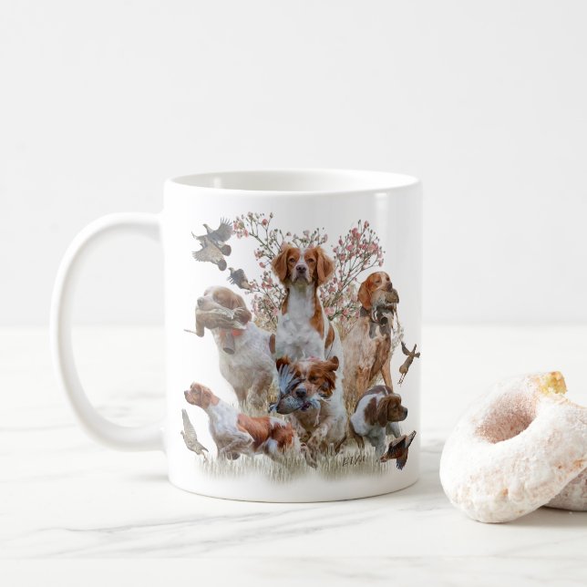 Epagneul Breton, Bretagne Spanska Kaffemugg (Med munk)