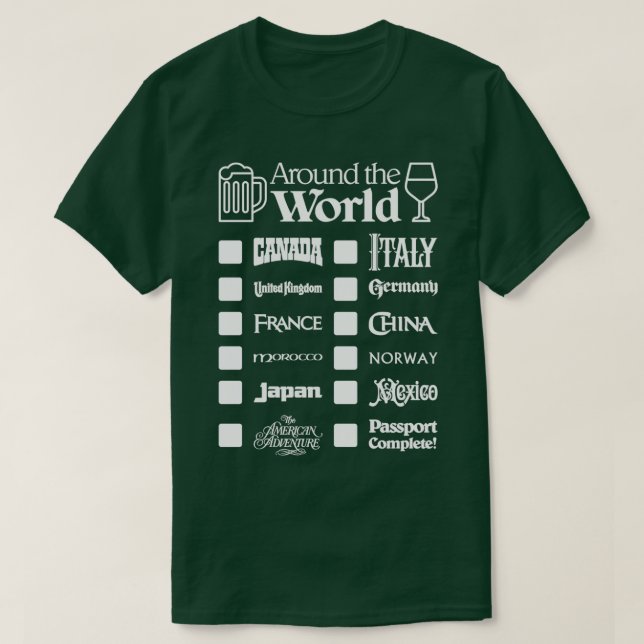 Epcot Drink Värld runt White Text Kanada Fir T Shirt (Design framsida)
