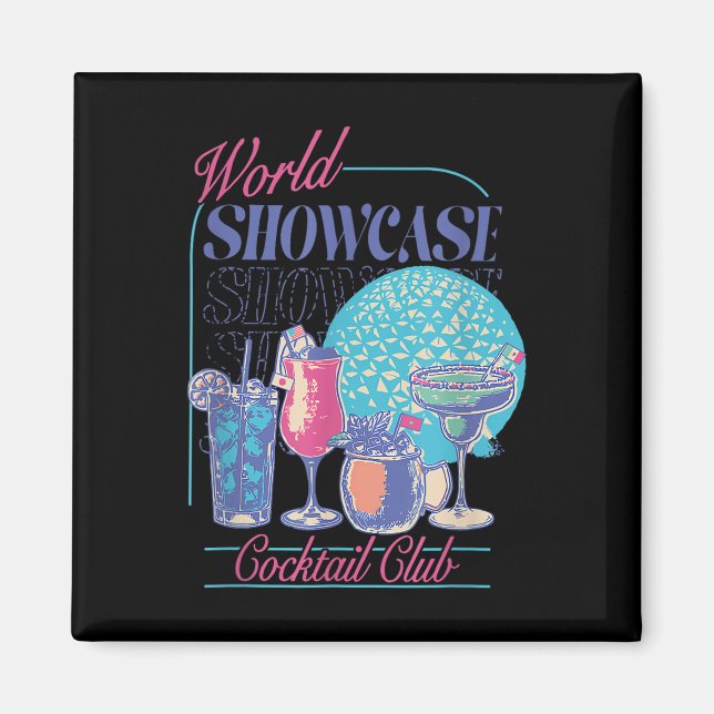 Epcot Drinking World Showcase Svan Klubb Drinking  Magnet (Framsidan)