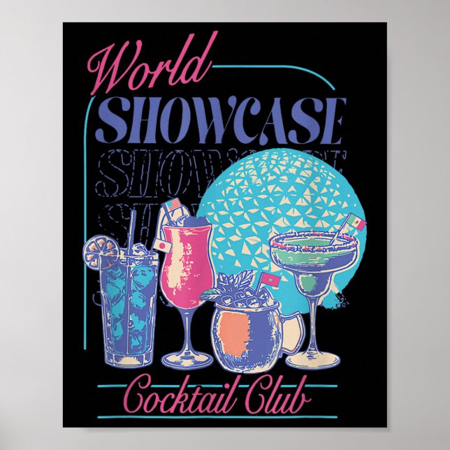Epcot Drinking World Showcase Svan Klubb Drinking  Poster (Framsidan)