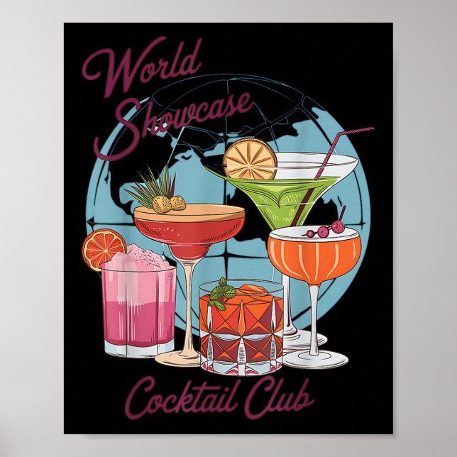Epcot Drinking World Showcase Svan Klubb Drinking  Poster (Framsidan)