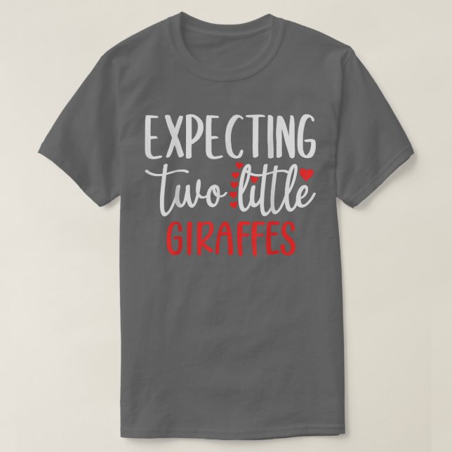 Epecting Two Little Giraffes Funny Pregnancy Twins T Shirt (Design framsida)