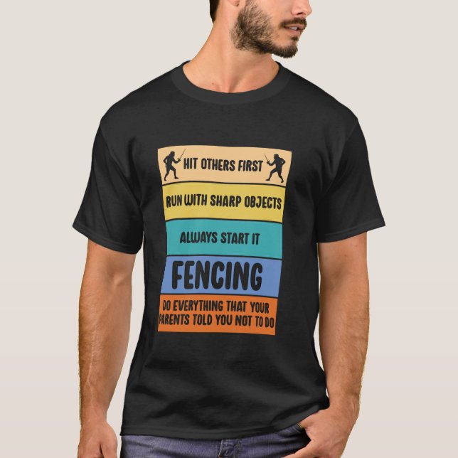 Epee Foil Saber T Shirt (Framsida)