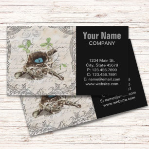ephemera fransk botaniskt robin-ägg (fågelrede) visitkort
