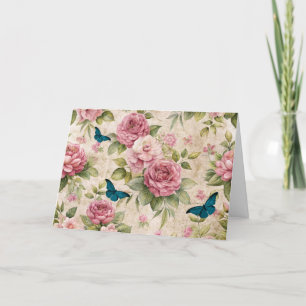 Ephemera Inspired Blommigts & Butterflies Card Helgkort