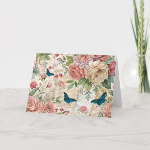 Ephemera Inspired Blommigts & Butterflies Card Helgkort
