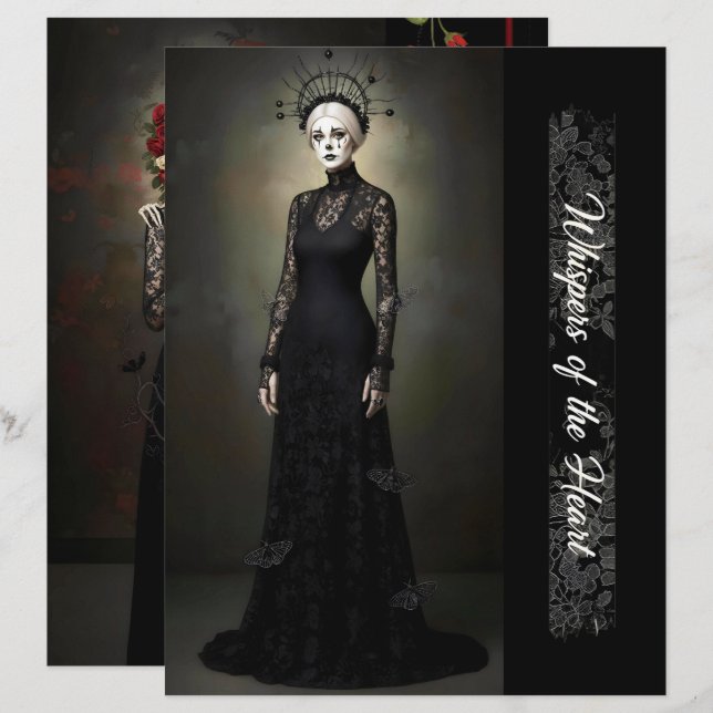 Ephemera Sheet Gothic Rose Queen (Fram/baksida)