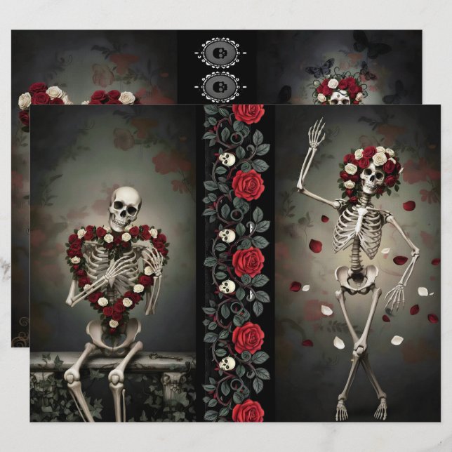 Ephemera Sheet Gothic Rose Queen  (Fram/baksida)