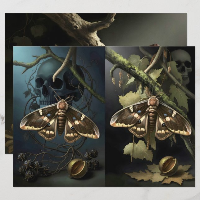 Ephemera Sheet - Woodland Moth (Fram/baksida)