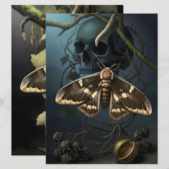 Ephemera Sheet - Woodland Moth Inbjudningar (Fram/baksida)